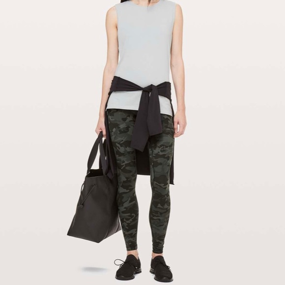 🍋LULULEMON🍋 Incognito Camo Multi Gator Green Align 28” Size 2 - Picture 2 of 10